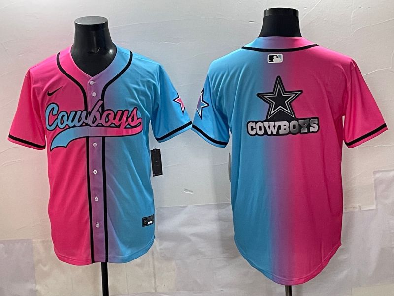 Men 2025 Dallas Cowboys Blank Blue pink Nike Limited NFL Jersey style 0013->dallas cowboys->NFL Jersey